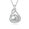 thumbnail image 1 of Yami 10-11mm Cultured Gray Pearl Necklace with 925 Sterling Silver Cubic Zirconia Gifts for Her, 1 of 8