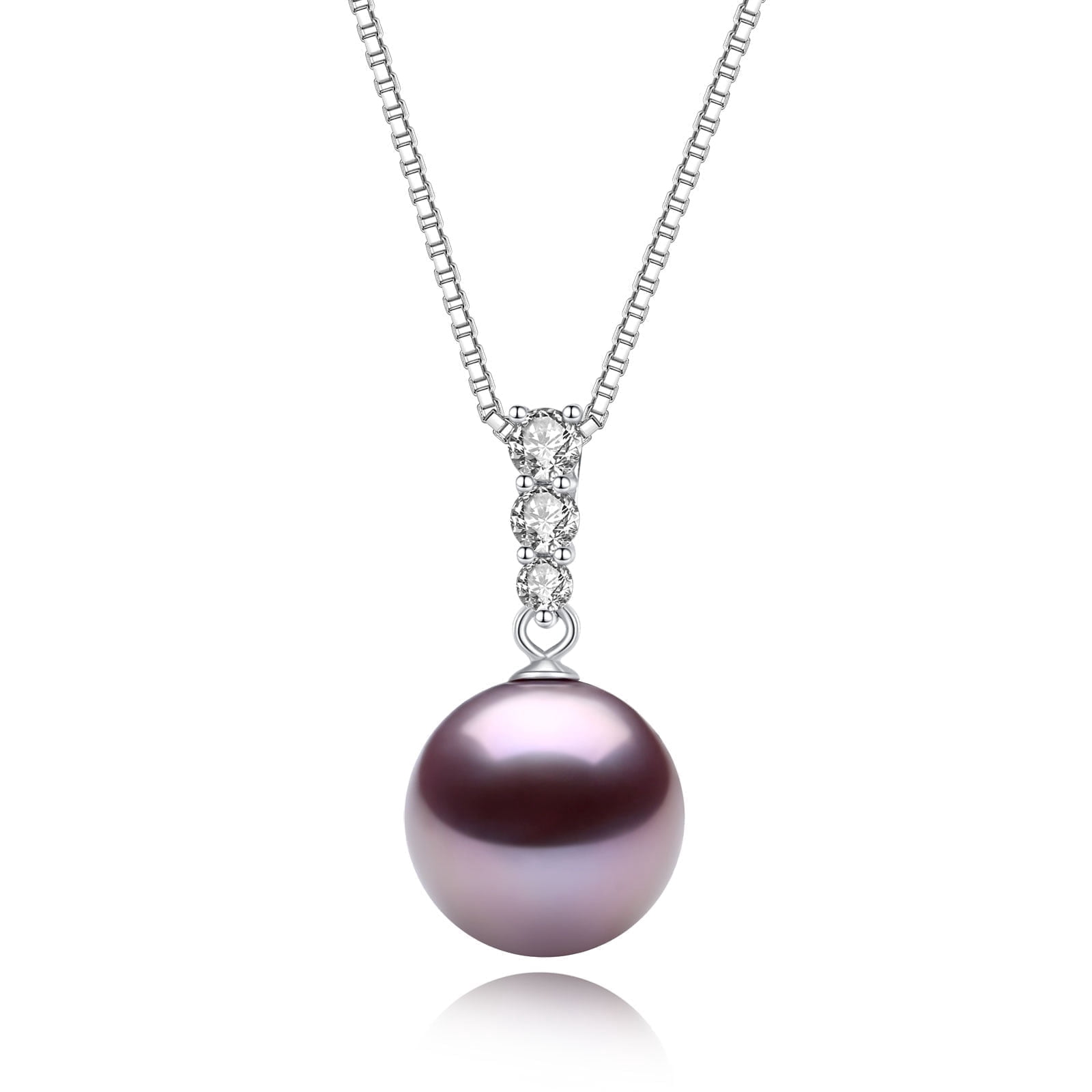 Yami 12-13mm Pearl Necklace Cultured Round Pearl 925 Sterling Silver Adjustable 18+2in Chain Gift For Women