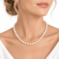 thumbnail image 1 of Yami 7-8 mm Freshwater Cultured White Pearl Necklace 18+2 in with 925 Sterling Silver Clasp Gift for Her, 1 of 11