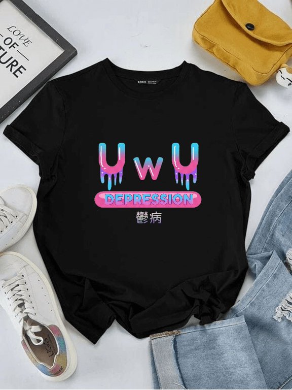 Yami Kawaii OwO UwU Pastel Goth Harajuku Graphic Style Unisex T-Shirt, S-5XL