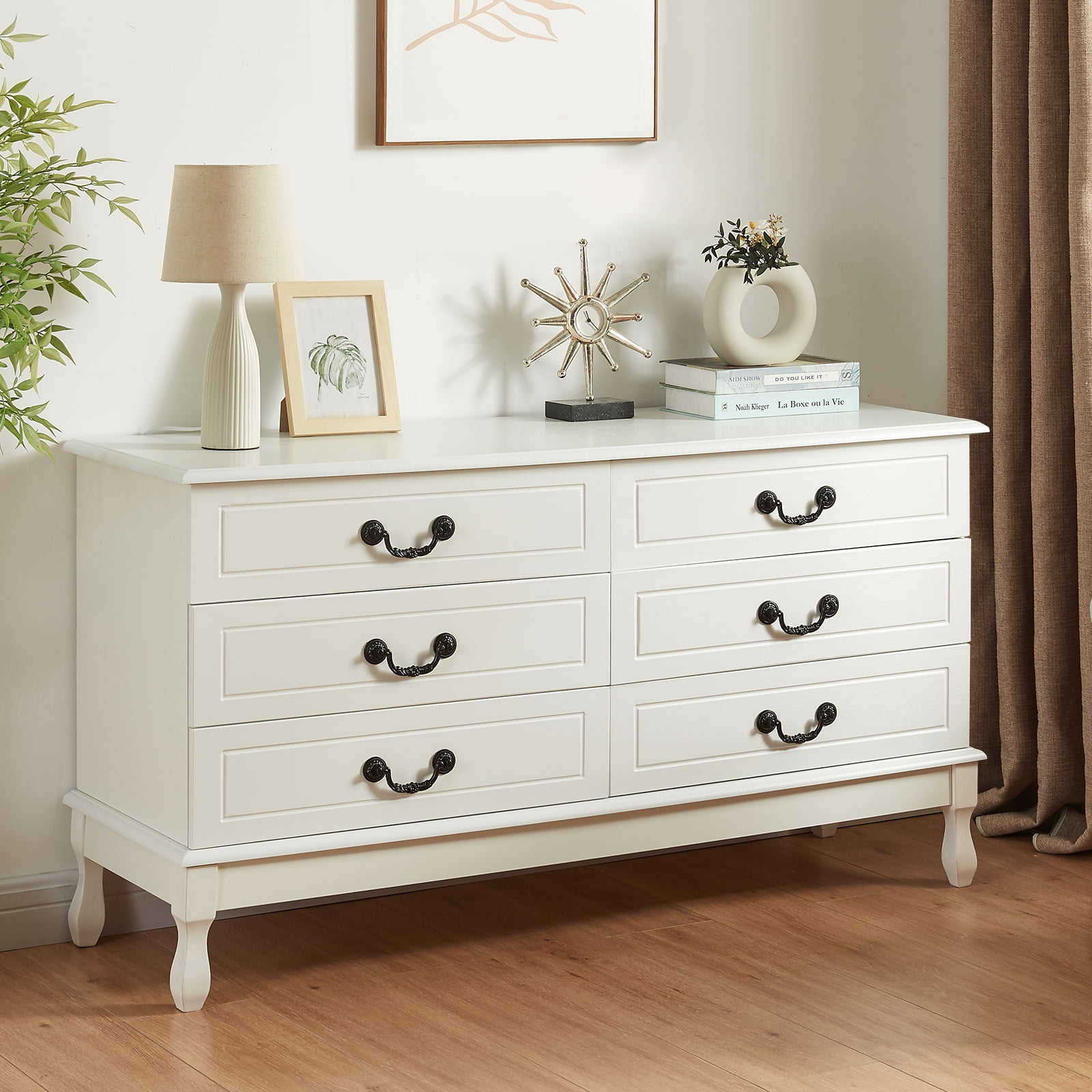 Yamissi Dressers for Bedroom, Large 6Drawer Dresser, Wood Chest of