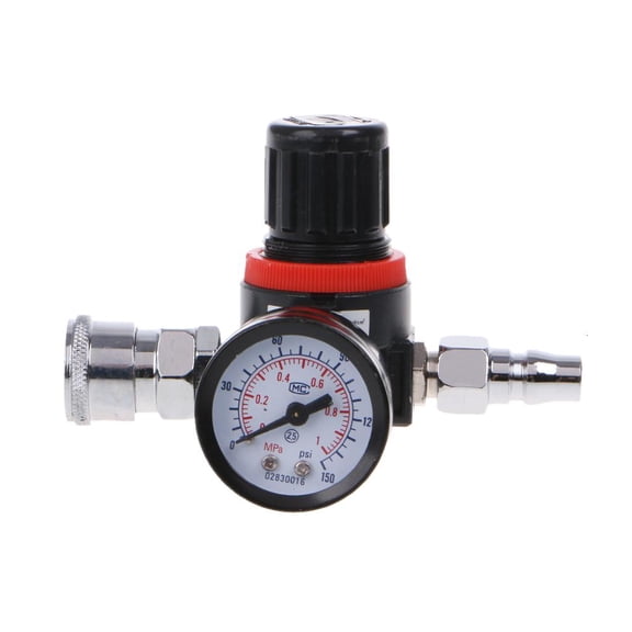 Yammee 1/4" HVLP Spray Gun Regulator with Pressure Gauge and Diaphragm Control