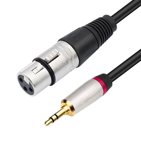 Yammee 1/8inch Balanced Stereo to 3Pin XLRs Female Cord Adapter Connectors for Cameras