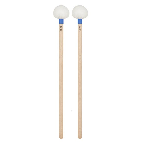 Yammee 1 Pair Felt Head Timpani Mallet Drumstick Wood Handle Percussion Band Stick Marchings Snares Drum Stick Hammer