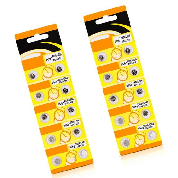 Yammee 10/20Pieces AG4 LR626 Alkaline Button Batteries Compact AG4 LR626 Alkaline Button Cell Batteries for Low Power Devices
