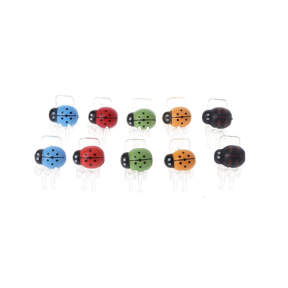 Yammee 10 Pack Cute Ladybug Orchid Clips Garden Flower Cymbidium Plastic Clip Stem Sup