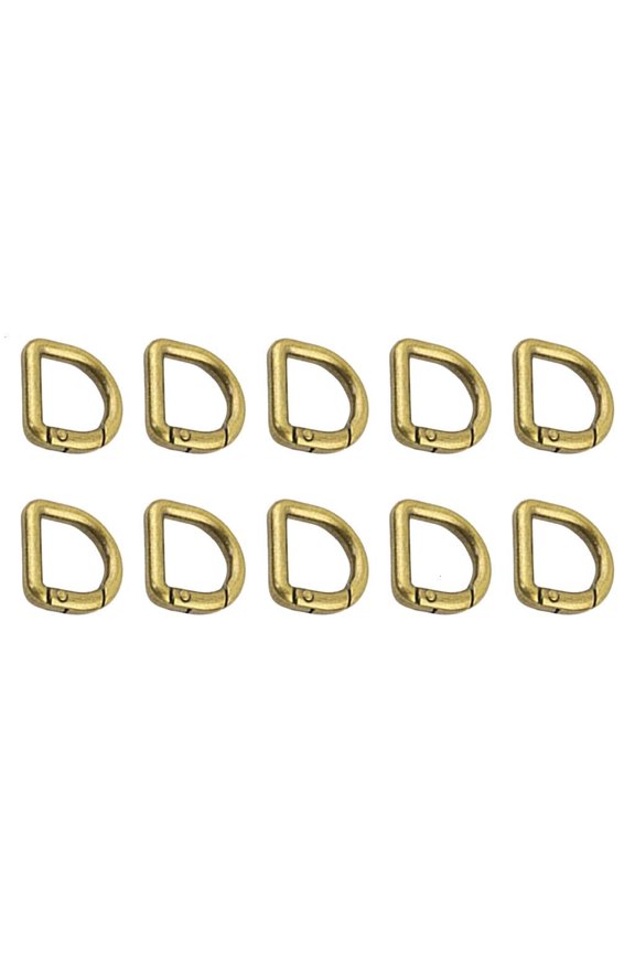 Yammee 10 Pcs D Rings Carabiner Clip Metal Keychain Spring D Rings Hook Hardware Accessories for Car Keyring Backpacks Strap