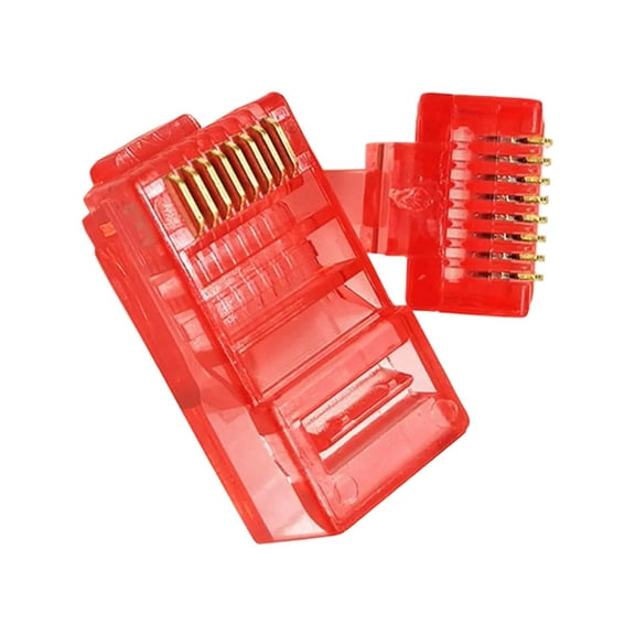 Yammee 100Pieces Cat5 RJ45 Modular Plugs Ethernet Connectors Transparent Housing For Home And Office Networking