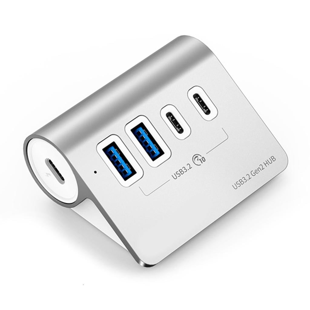 Yammee 10Gbps USB 3.2 Hub PD60W Charging Type C Splitter with Power Adapter for PC