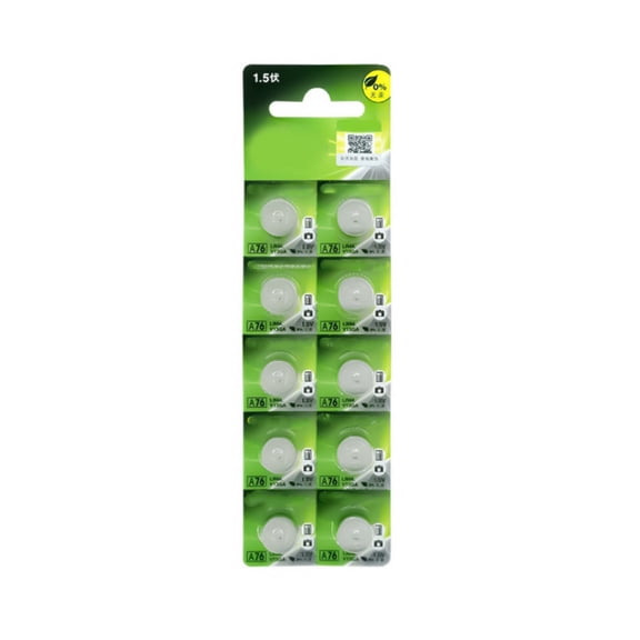 Yammee 10Pcs AG13 Button Cell Batteries 1.5V LR44 A76 357 357A LR1154 SR1154 SR44 Batteries Coin Cell Replacement for Watch