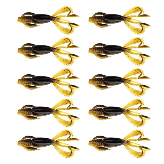 Yammee 10Pcs Fishing Crawfish Lure Soft Artificial Swimbait for Freshwaters Saltwater