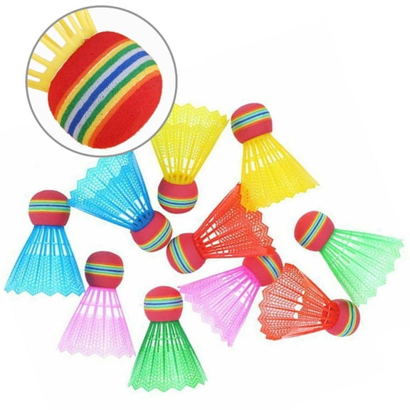 Yammee 10Pcs/pack Badminton EVA Rainbow Head Nylon Badminton Feather Badminton Set