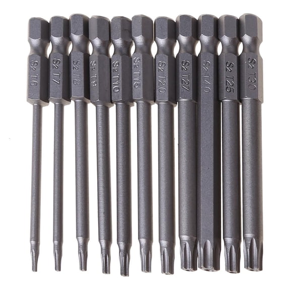 Yammee 11/12pcs Tamper Proof Security Drill Bit Set Torx Screwdriver Flat for Head 1/4" Hex Bits Driver