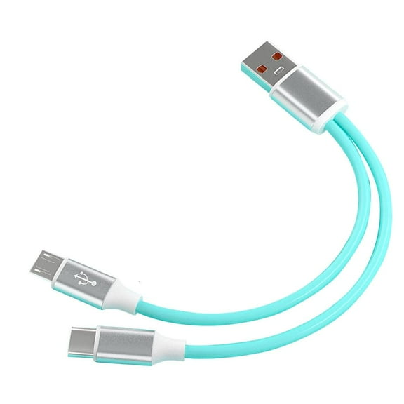 Yammee 120cm/20cm USB A Male to Type C Micro USB Male Cord Charging Data Cable