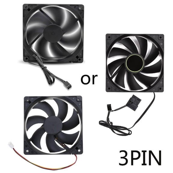Yammee Computer PC Chassis Fan 12cm 120mm 12025 Silent Control Computer Case Cooling Fans 12V Large 4Pin 3Pin Cooler