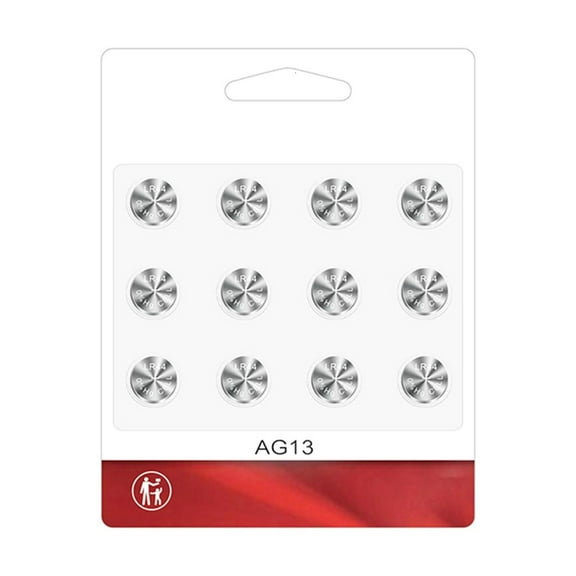Yammee 12PCS AG13 Alkaline Button Cell Batteries 1.5V Power Source For Small Electronic