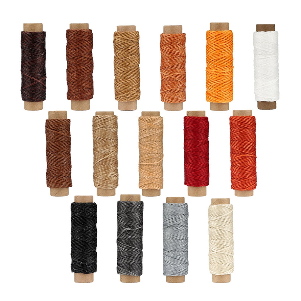 Yammee 15 Colors Waxed Thread Leather Sewing Thread Waxed Cord Leather ...