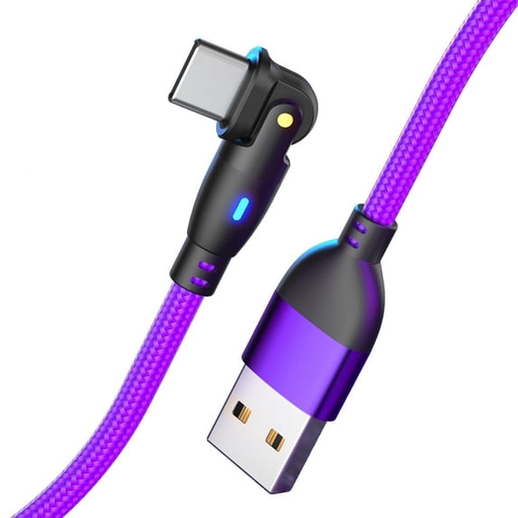 Yammee 180 Degree Rotate USB to Type C Fast Charging Cable Data Cord for Smartphones and Tablets