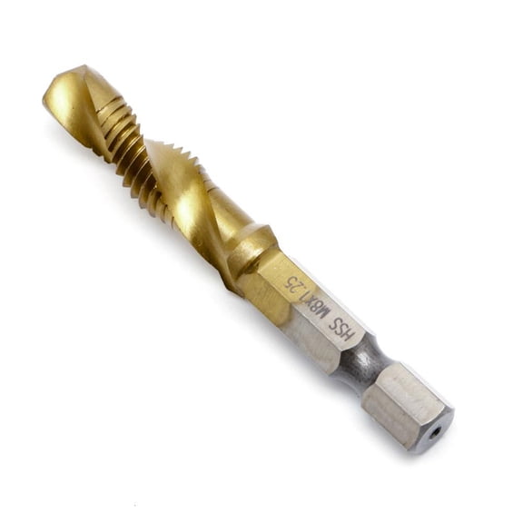 Yammee 1PC Hex Shank M3-M10 for Titanium Plated HSS Hand Screw Thread Metric Tap Drill