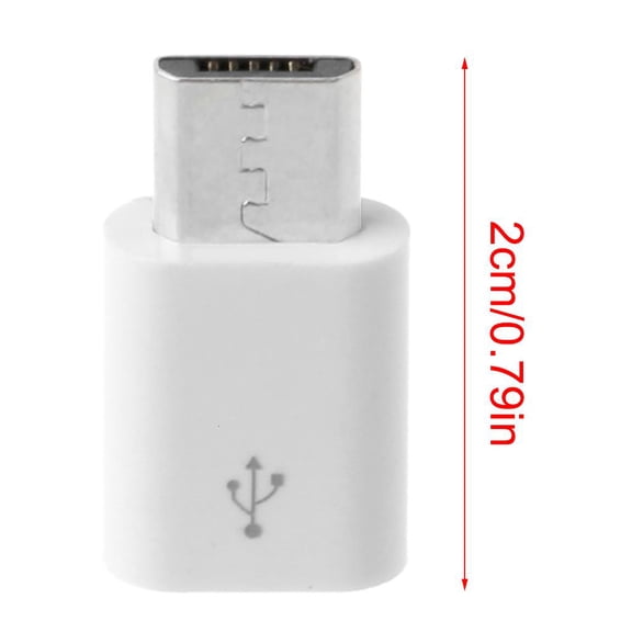 Yammee 1PC USB Type C Female to Micro USB Male Adapter Type C Charging Cord Connect Micro USB Charger White Color