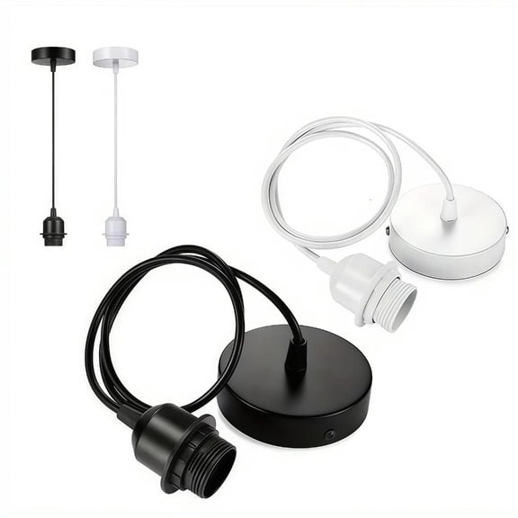 Yammee 2 Piece E27 Screw Socket Lamp Holder With Cable For Chandelier Installation