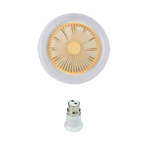 Yammee 2-in-1 Fan Lamp E27 LED Light 30W with B22 to E27 Adapter for Office Home Canopy