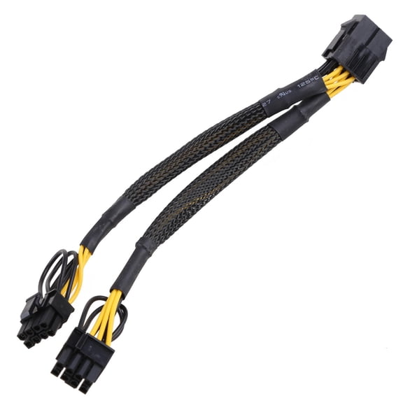 Yammee 20cm GPU PCIE 8 Pin Female To Dual 2X 8 (6+2) Pin Male PCI for Express Power Ada