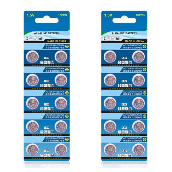 Yammee 20pc/10pc High Capacity LR44 AG13 Button Cell Batteries for Lasting Electronic Devices Use Power Supply Battery
