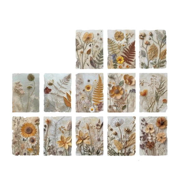 Yammee 23 Sheets Antique Scrapbooking Paper Flower Leaf Embossed Paper for Scrapbooking Journal Planner Album Invitation Card