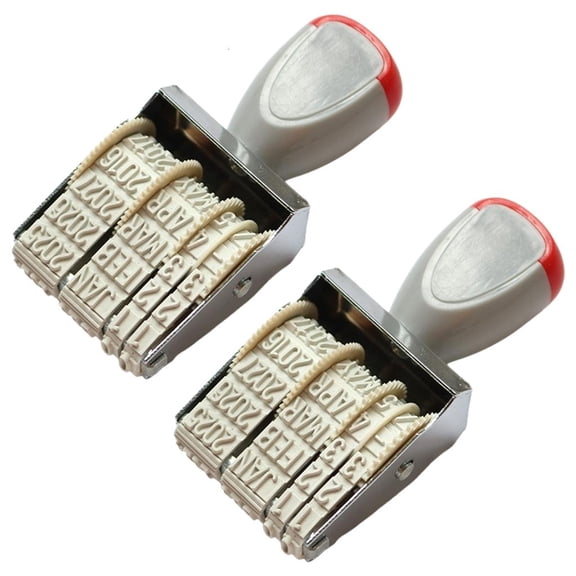 Yammee 2Pcs English Date Stamper Adjustable Stamper Line Dater Office Stamping Tool