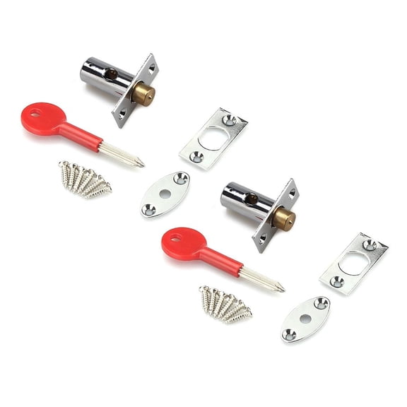Yammee 2Pcs Pipe Tube Well Security Mortise Lock Mortice Door Bolts with Star Key