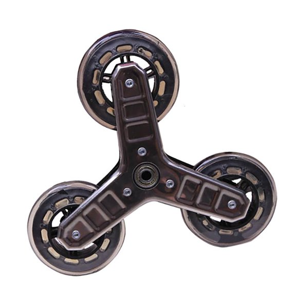 Yammee 2Pcs Trolley Casters Foldable Shopping Cart Wheel Stair Climbing Triangular Wheel Sliding Rollers Replacement Casters