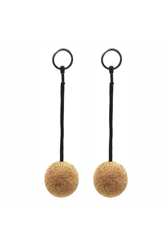 Yammee 2Pieces Float Keychain Floating Cork Ball Keyring for Kayaking Boating Fishing