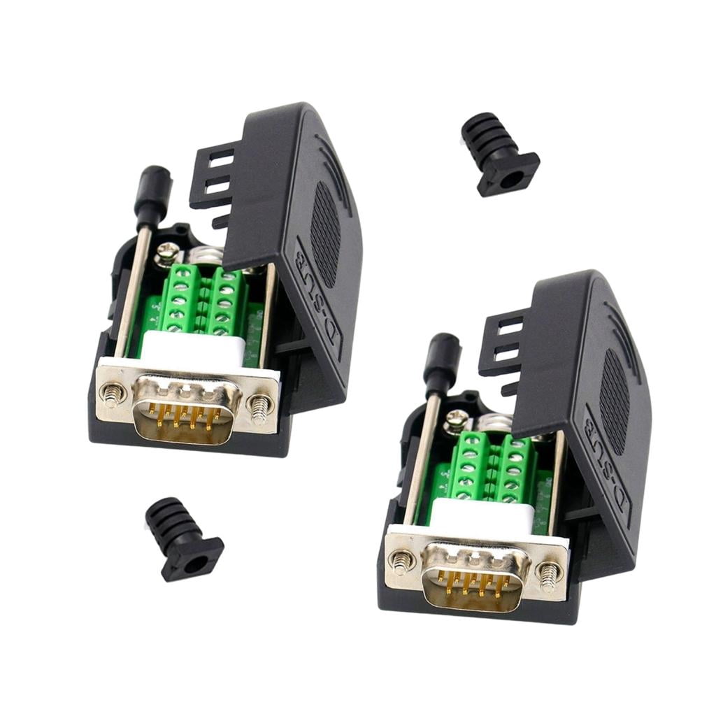 Yammee 2pcs DB9pin Serial Adapters Not Require Soldering Terminal ...