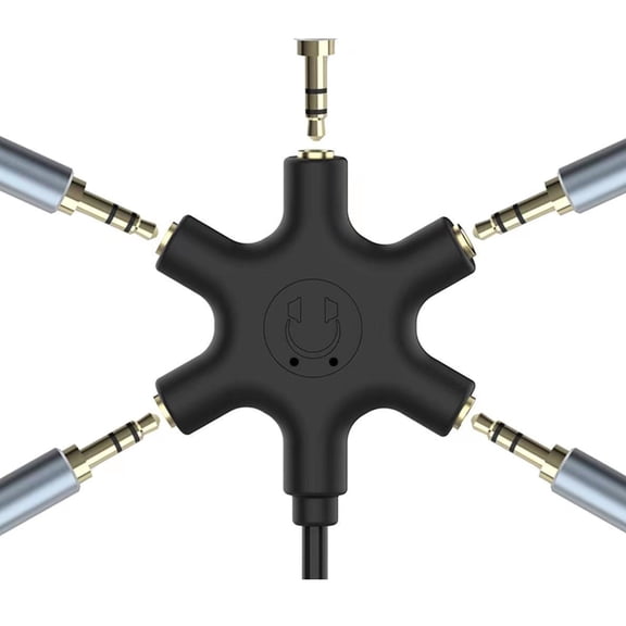Yammee 3.5mm Earphone Splitter 1 Male to 5 Female Cable 5 Way Port Sound Output Cable Stereo Headsets Extension