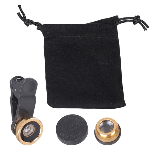 Yammee 3 In 1 Wide Angle Macro Fish Eye Lens Mobile Phone Camera Lens Universal Camera Lens for Most Phone Portable Clip Lens
