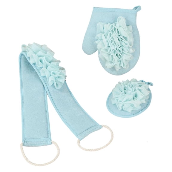 Yammee 3 Piece Exfoliating Bath Set With Rich Foaming Loofah Sponge Body Scrubber