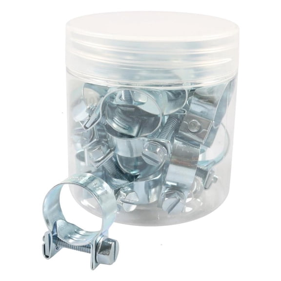 Yammee 30Pieces Multiple Size Pipe Clamp Set for Liquid Transfer Systems 9/16Inch 5/8Inch Stainlesses Steel Hose Fasteners