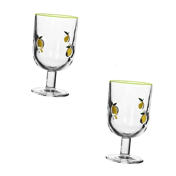 Yammee 360ml Lemon Design Glasses Cups For Beverages Home Decors Durable Clear Barwares Kitchens Dining Accessories