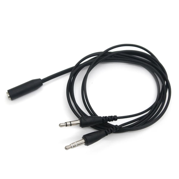 Yammee 39.37in Length Audio Cable Mobile Phone Headset Audio Computer Adapter Cable 3.5mm Plug Female to 2 Male Splitter Wire