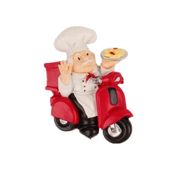 Yammee 3D Resin Chef Fridge Magnet Italian French Chef Figurine Statue Refrigerator Magnets Home Kitchen Restaurant Decor