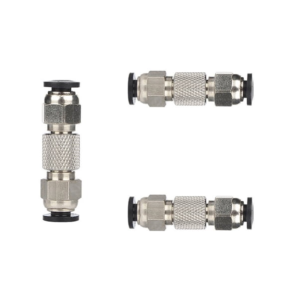 Yammee 3Pcs Metal PTFE Pipe Connectors Tube Connector Coupler Quick Pneumatic Connector