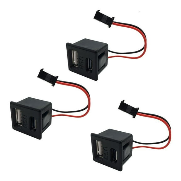 Yammee 3pcs Quick Install Charging Station Featuring USB And Type C Port Power Socket For Home Or Office Use