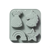 Yammee 4 Cavity 3D Unicorns Baking Mold Silicone Cake Decorating Tools Fondant Mould
