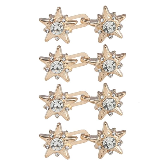 Yammee 4 Pairs Jeans Button Pins Star Jeans Waist Buckles No Sewing Required