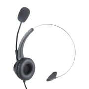 Yammee 4-Pin RJ11 Monaural Corded Operator Call Center Telephone Headset Headphone BK