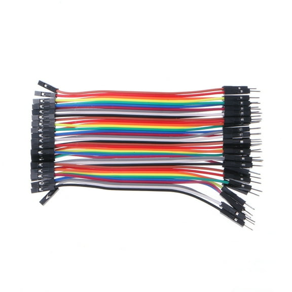 Yammee 40Pcs Cables M-F/M-M/F-F Jumper Breadboard Wire Colorful GPIO Ribbon for DIY Kit