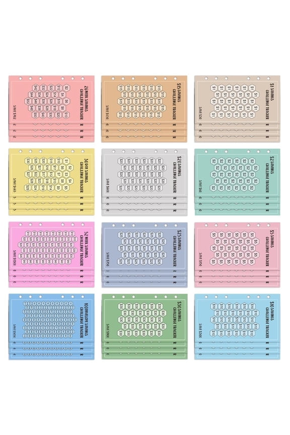 Yammee 48 Sheets Envelopes Save Money A 6 Euros USD Envelopes 52 Weeks Save Challenge