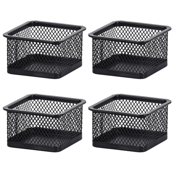 Yammee 4Pcs Desktop Paper Clip Dispenser Stackable Metal Pin Organiser Storage Box for Binder Paper Clips Push Pins Storage