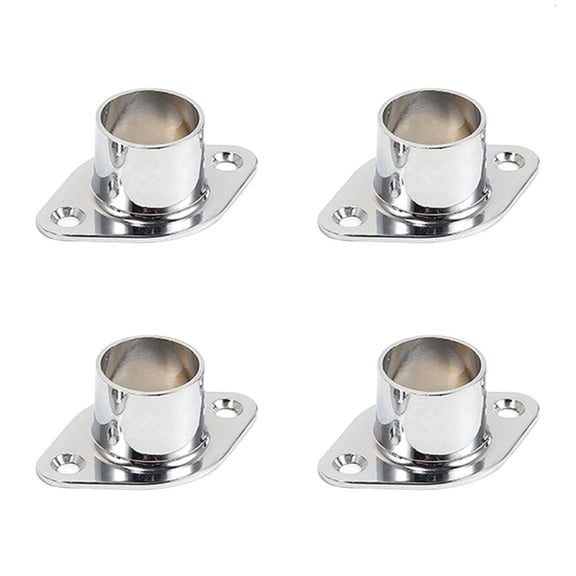 Yammee 4pcs Closet Rod Socket Curtain Rod Wardrobe Rod Rail Brackets Flange Holders